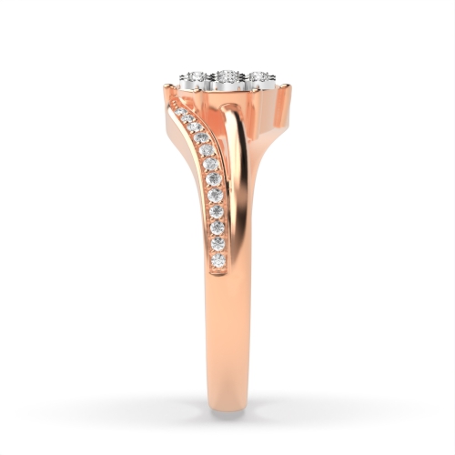 4 Prong Round Rose Gold Revered Illusion Set Engagement Rings