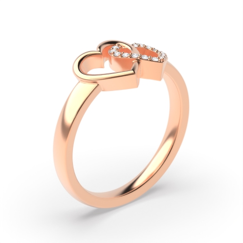 4 Prong Round Rose Gold Coronnet Unusual Engagement Rings