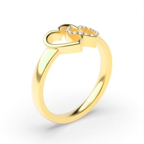 4 Prong Round Yellow Gold Coronnet Unique Engagement Rings