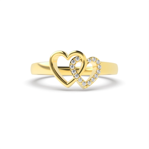 4 Prong Round Yellow Gold Coronnet Unique Engagement Rings