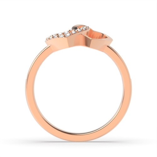 4 Prong Round Rose Gold Double Unusual Engagement Rings