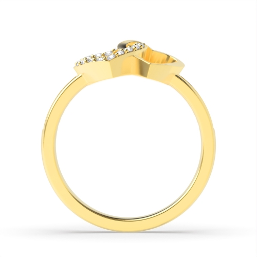 4 Prong Round Yellow Gold Double Unique Engagement Rings