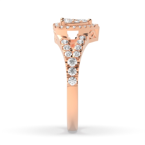 3 Prong Round Rose Gold Whispercrescent Unusual Engagement Rings