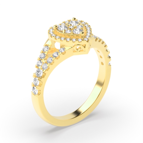 3 Prong Round Yellow Gold Whispercrescent Unique Engagement Rings