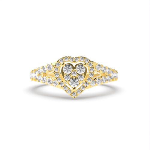 3 Prong Round Yellow Gold Whispercrescent Unique Engagement Rings