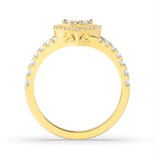 3 Prong Round Yellow Gold Whispercrescent Unique Engagement Rings