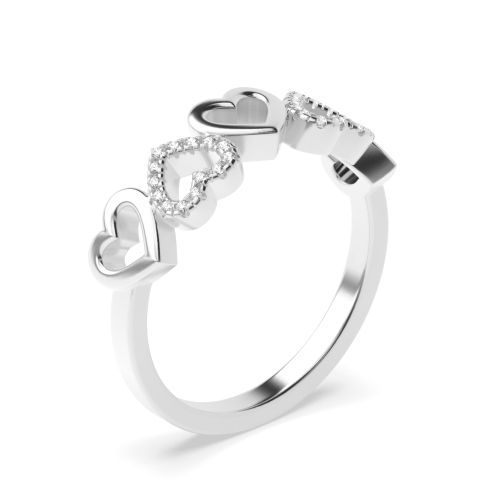 prong setting round diamond heart shape engagement ring