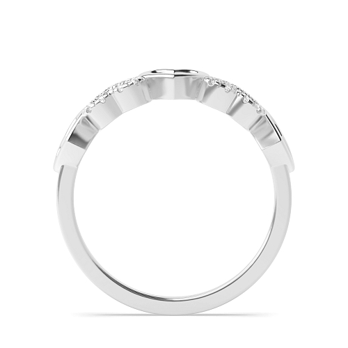 4 Prong Round Ornament Half Eternity Engagement Rings