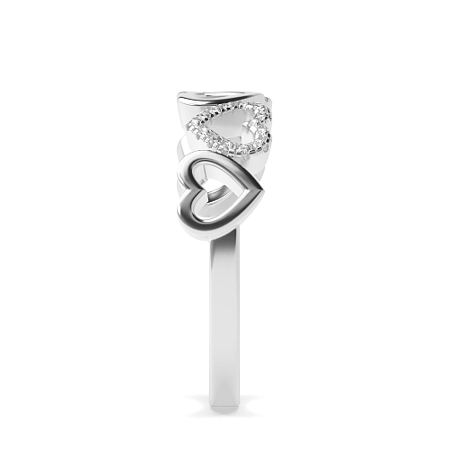 4 Prong Round Ornament Half Eternity Engagement Rings