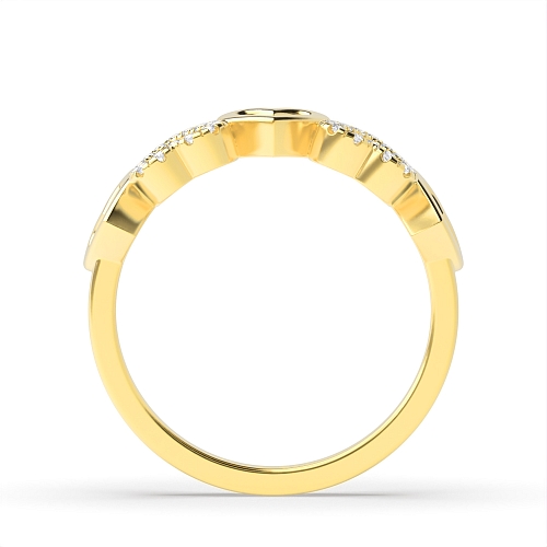 4 Prong Round Yellow Gold Ornament Unique Engagement Rings