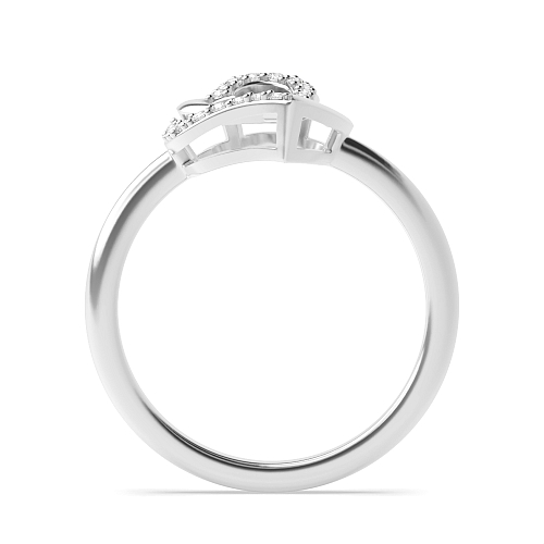 4 Prong Round White Gold Twisted double Unique Eternity Bands Engagement Rings