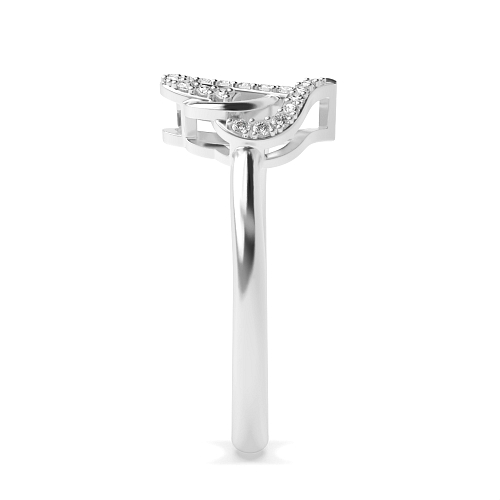 4 Prong Round White Gold Twisted double Unique Eternity Bands Engagement Rings