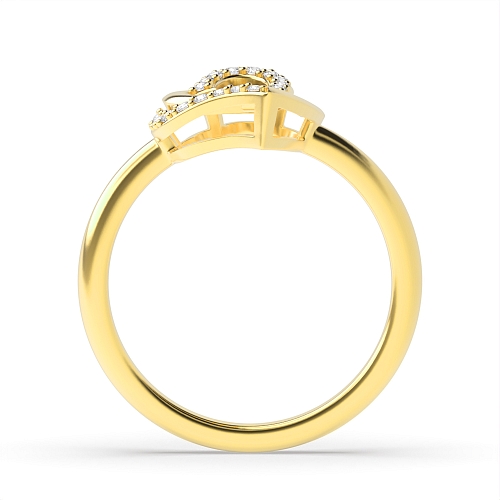 4 Prong Round Yellow Gold Twisted double Unique Engagement Rings