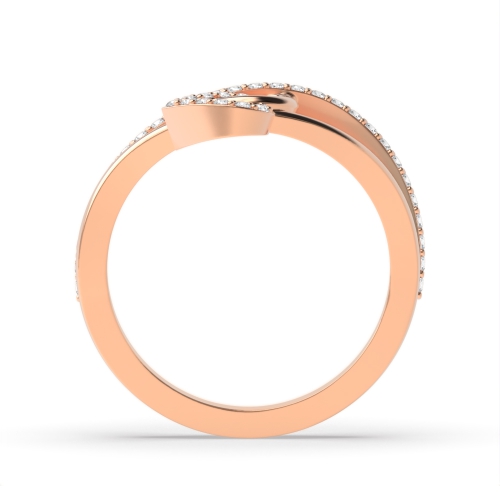 4 Prong Round Rose Gold Double Unusual Wedding Engagement Rings