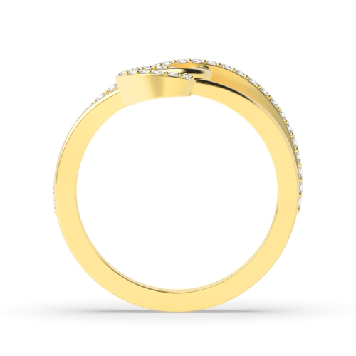 4 Prong Round Yellow Gold Double Unique Engagement Rings