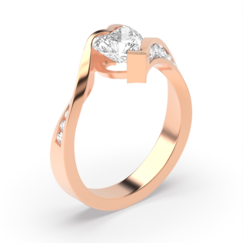 Prong Heart Rose Gold Twilight Engagement Rings