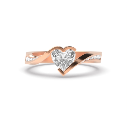Prong Heart Rose Gold Twilight Engagement Rings