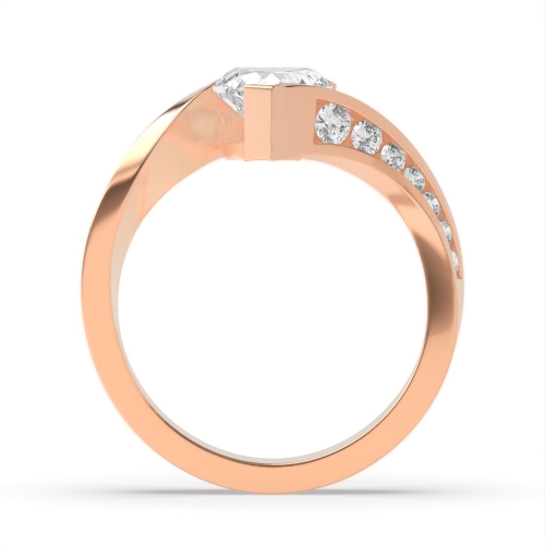 Prong Heart Rose Gold Twilight Engagement Rings