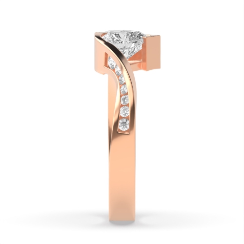 Prong Heart Rose Gold Twilight Engagement Rings