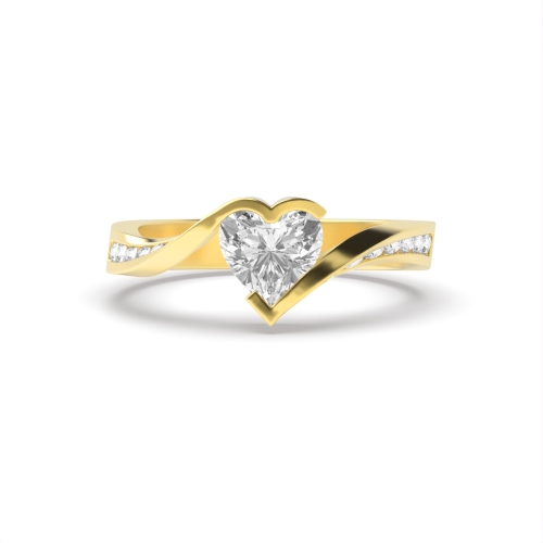 Prong Heart Yellow Gold Twilight Engagement Rings