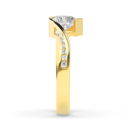 Prong Heart Yellow Gold Twilight Engagement Rings