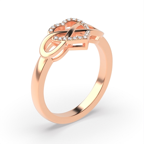 4 Prong Round Rose Gold Side engagemet Unusual Engagement Rings