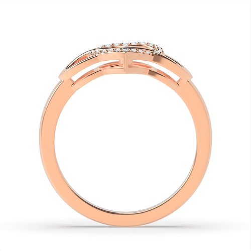 4 Prong Round Rose Gold Side engagemet Unusual Engagement Rings