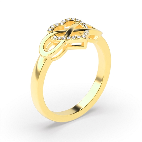 4 Prong Round Yellow Gold Side engagemet Unique Engagement Rings