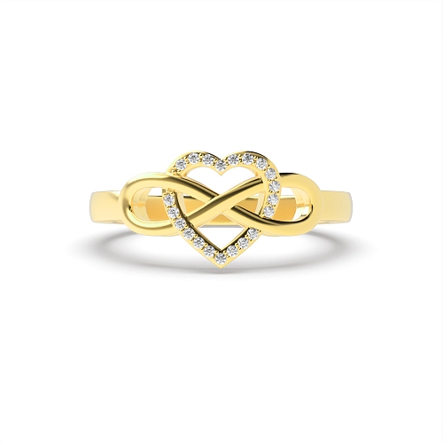 4 Prong Round Yellow Gold Side engagemet Unique Engagement Rings