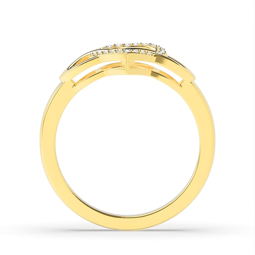 4 Prong Round Yellow Gold Side engagemet Unique Engagement Rings