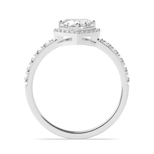 Prong Heart Orbit Lab Grown Halo Diamond Ring