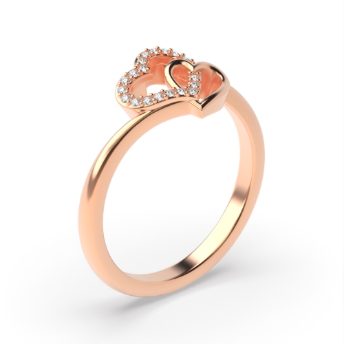 4 Prong Round Rose Gold Heartbeat Twist Unusual Engagement Rings