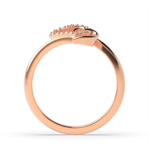 4 Prong Round Rose Gold Heartbeat Twist Unusual Engagement Rings