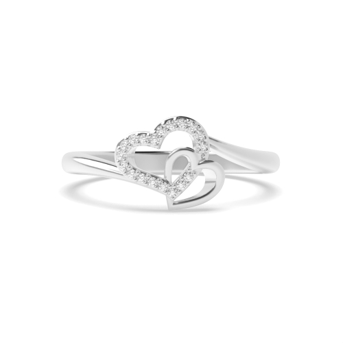 4 Prong Round Heartbeat Twist Moissanite Engagement Rings