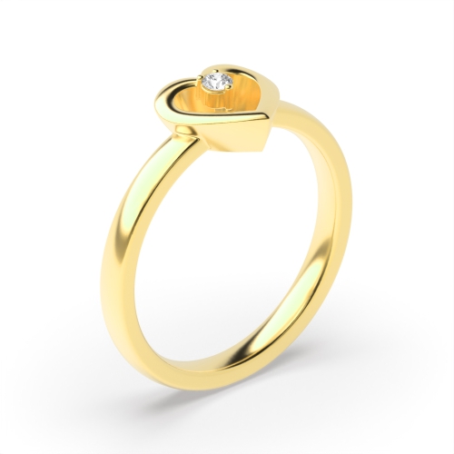 3 Prong Round Yellow Gold Lumincircuit Unique Engagement Rings