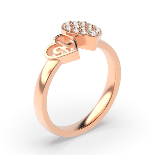 4 Prong Round Rose Gold Initial m Unusual Engagement Rings