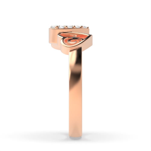 4 Prong Round Rose Gold Initial m Unusual Engagement Rings