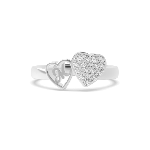 4 Prong Round Initial m Moissanite Engagement Rings