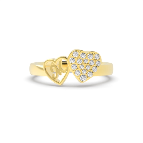 4 Prong Round Yellow Gold Cluster Diamond Ring