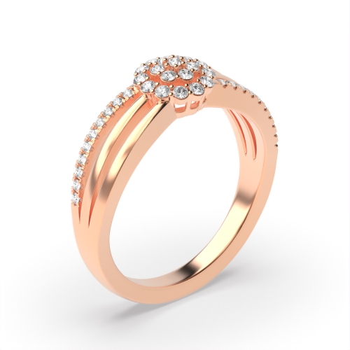 4 Prong Round Rose Gold Lumen Weave Engagement Rings