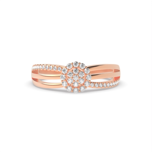 4 Prong Round Rose Gold Lumen Weave Engagement Rings