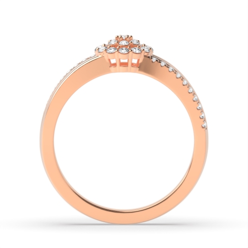 4 Prong Round Rose Gold Lumen Weave Engagement Rings