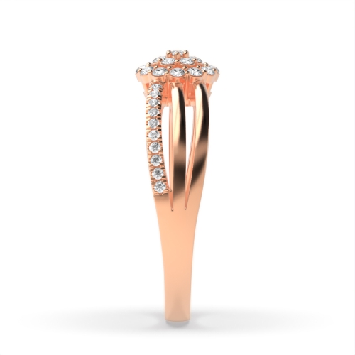 4 Prong Round Rose Gold Lumen Weave Engagement Rings
