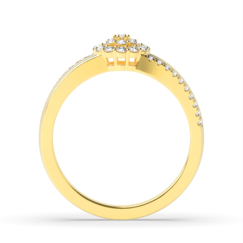 4 Prong Round Yellow Gold Lumen Weave Engagement Rings