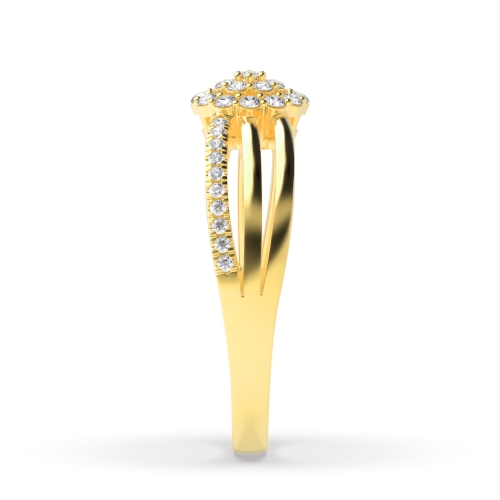 4 Prong Round Yellow Gold Lumen Weave Engagement Rings