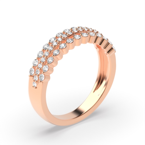 4 Prong Round Rose Gold Celestial Eternity Diamond Rings