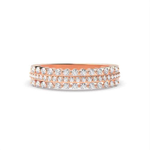 4 Prong Round Rose Gold Celestial Eternity Diamond Rings