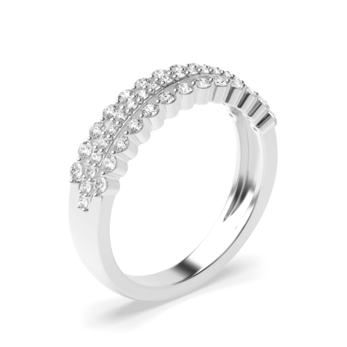 4 Prong Round Celestial Half Eternity Diamond Rings