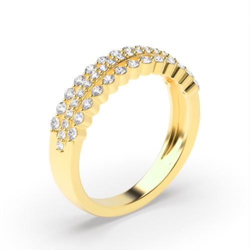 4 Prong Round Yellow Gold Celestial Eternity Diamond Rings
