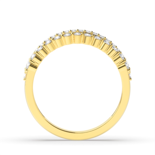 4 Prong Round Yellow Gold Celestial Eternity Diamond Rings